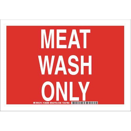 Brady Meat Wash Only, 10" W x 7" H, Rectangle, Polyester, 128288 128288