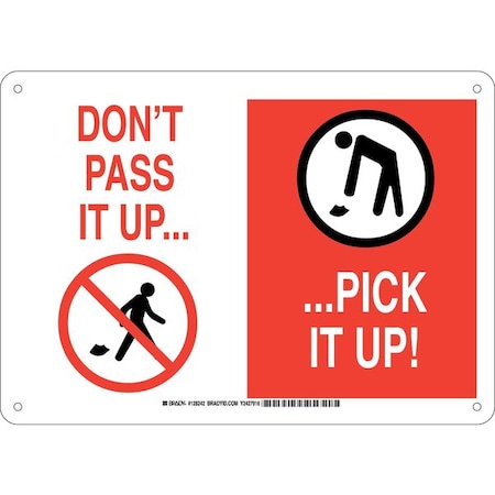 Brady Don't Pass It Up. Pick It Up, 14" W x 10" H, Rectangle, Plastic, 128242 128242