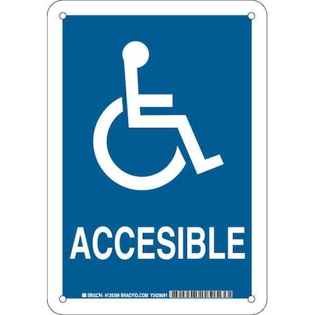 Brady Accessible, 10 in x 7 in, Rectangle, Aluminum, 129399 129399