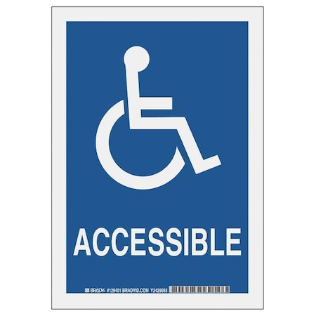 Brady Accessible, 14 in x 10 in, Rectangle, Polyester, 129404 129404