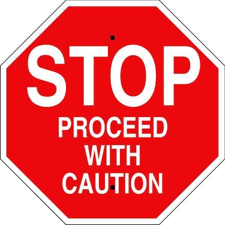 Brady Stop, Stop Proceed With Caution, 18 in x 18 in, Octagon, Plastic, 124559 124559