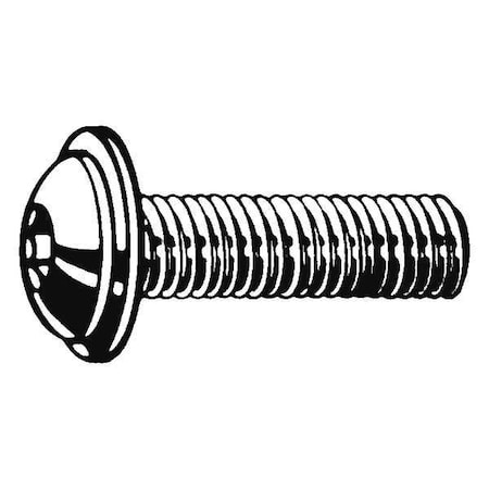 Zoro Select M5-0.80 Socket Head Cap Screw, Button Flanged, Plain 18-8 Stainless Steel, 8 mm Length, 50 PK M51028.050.0008