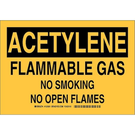 Brady No Smoking Sign, 7" H, 10" W, Polyester, Rectangle, English, 125561 125561