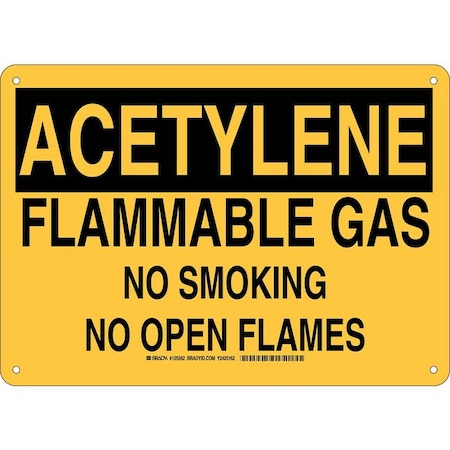 Brady No Smoking Sign, 10" H, 14 in W, Rectangle, English, 125562 125562
