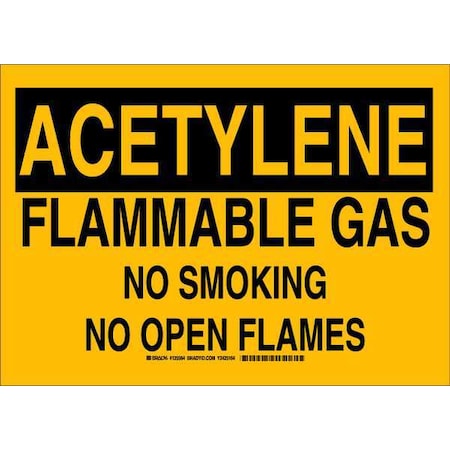 Brady No Smoking Sign, 10" H, 14 in W, Polyester, Rectangle, English, 125564 125564