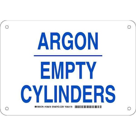 Brady Chemical Sign, 7 in H, 10 in W, Plastic, Rectangle, English, 125578 125578