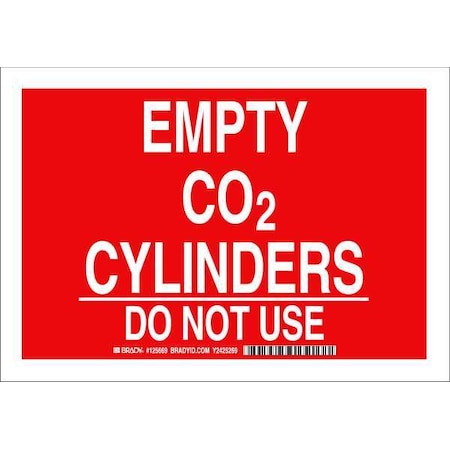 Brady Chemical Sign, 7 in H, 10 in W, Polyester, Rectangle, English, 125669 125669