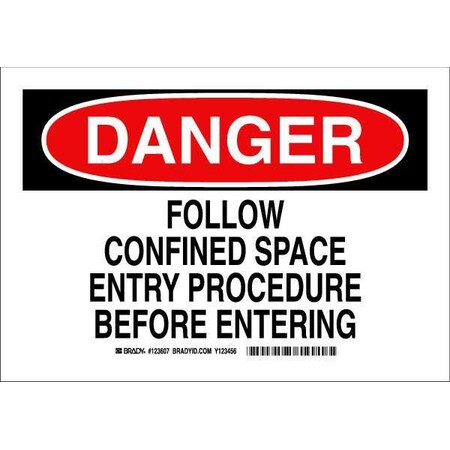 Brady Danger Sign, 7 in H x 10 in W, Polyester, Rectangle 123607