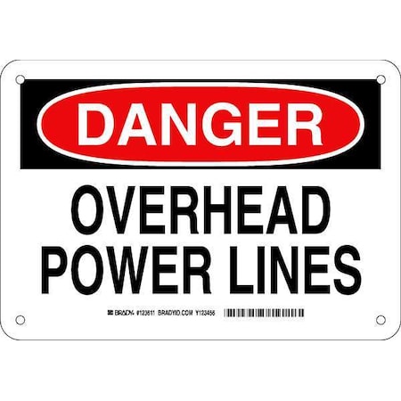 Brady Danger Sign, 7 in Height, 10 in Width, Aluminum, Rectangle, English 123611