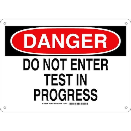 Brady Danger Sign, 10 in Height, 14 in Width, Aluminum, Rectangle, English 123620