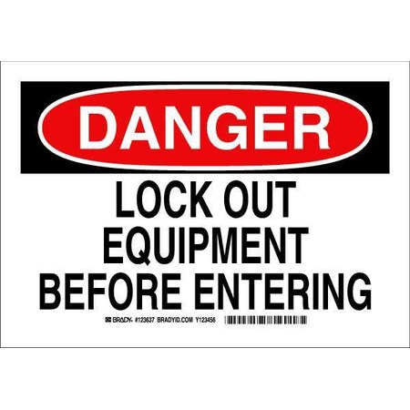 Brady Danger Sign, 7 in Height, 10 in Width, Polyester, Rectangle, English 123637