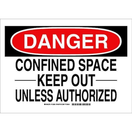 Brady Danger Sign, 10 in H x 14 in W, Polyester, Rectangle 123652