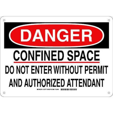 Brady Danger Sign, 10 in H x 14 in W, Plastic, Rectangle 123717