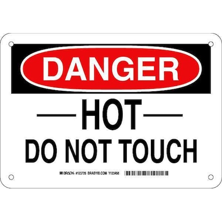 Brady Danger Sign, 7 in H, 10 in W, Plastic, Rectangle, English, 123726 123726