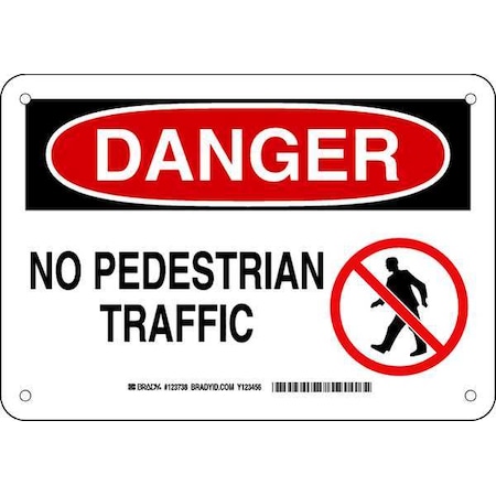 Brady Danger Sign, 10" W, 7 in H, English, Plastic, White 123738