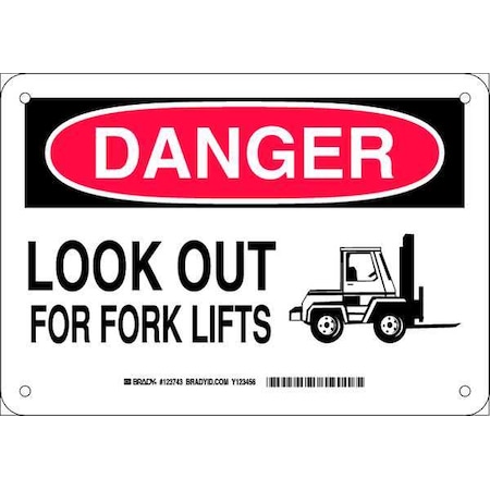 Brady Danger Sign, 7" H, 10" W, Aluminum, Rectangle, English, 123743 123743