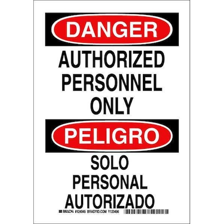Brady Danger Sign, Polyester, Rectangle, English, Spanish 124045