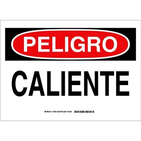 Brady Danger Sign, 10 in Height, 14 in Width, Polyester, Rectangle, Spanish 124072