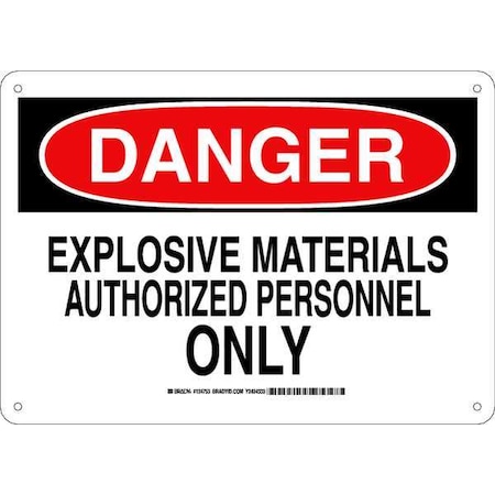 Brady Danger Sign, 10 in H, 14 in W, Plastic, Rectangle, English, 124753 124753