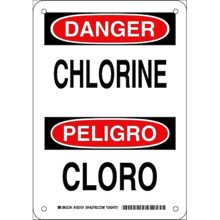 Brady Danger Sign, 10 in H, 7 in W, Rectangle, English, Spanish, 125151 125151