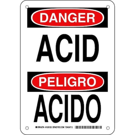 Brady Danger Sign, 10 in H, 7 in W, Rectangle, English, Spanish, 125133 125133