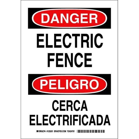 Brady Danger/Peligro SIGN 10X7, Width: 7", 125201 125201
