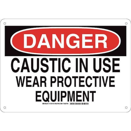 Brady Danger Sign, 10 in Height, 14 in Width, Plastic, Rectangle, English 126148