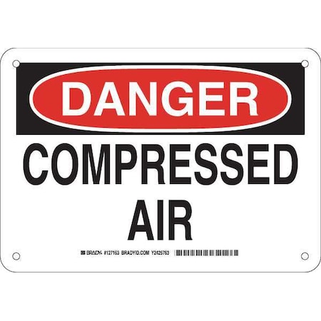 Brady Danger Sign, 7 in H, 10 in W, Plastic, Rectangle, English, 126163 126163