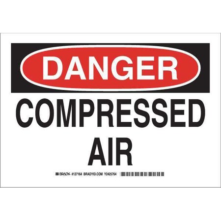 Brady Danger Sign, 7 in H, 10 in W, Polyester, Rectangle, English, 126164 126164