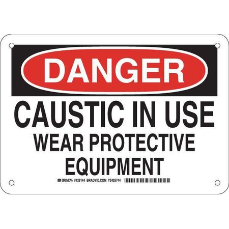 Brady Danger Sign, 7 in Height, 10 in Width, Aluminum, Rectangle, English 126144