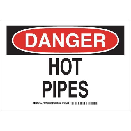 Brady Danger Sign, 7 in H, 10 in W, Polyester, Rectangle, English, 125864 125864