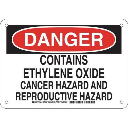 Brady Danger Sign, 7 in H, 10 in W, Plastic, Rectangle, English, 125947 125947
