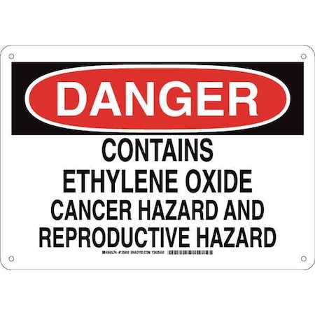 Brady Danger Sign, 10 in H, 14 in W, Plastic, Rectangle, English, 125950 125950