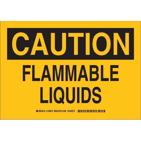 Brady Caution Sign, 7 in H, 10 in W, Polyester, Rectangle, English, 125972 125972