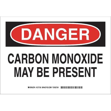 Brady Danger Sign, 7 in H, 10 in W, Polyester, Rectangle, English, 126134 126134