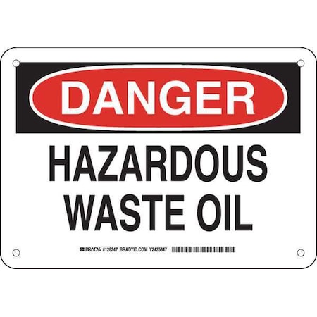 Brady Danger Sign, 7 in H, 10 in W, Plastic, Rectangle, English, 126247 126247