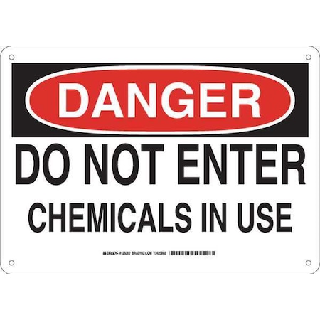 Brady Danger Sign, 10 in H, 14 in W, Plastic, Rectangle, English, 126202 126202