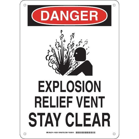 Brady Danger Sign, 14 in H, 10 in W, Rectangle, English, 126219 126219
