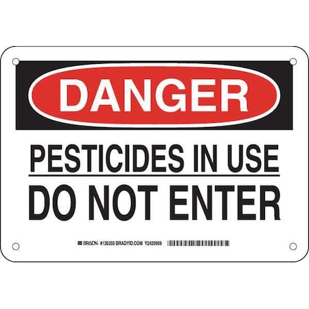 Brady Danger Sign, 7 in H, 10 in W, Plastic, Rectangle, English, 126355 126355