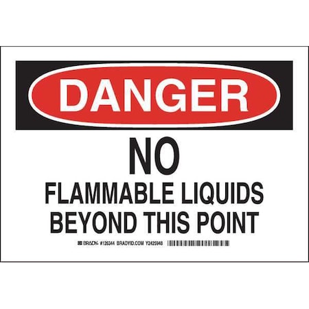 Brady Danger Sign, 7 in H, 10 in W, Polyester, Rectangle, English, 126344 126344