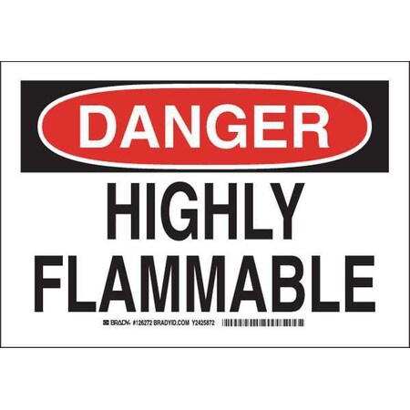 Brady Danger Sign, 7 in H, 10 in W, Polyester, Rectangle, English, 126272 126272