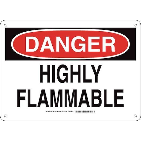Brady Danger Sign, 10 in H, 14 in W, Plastic, Rectangle, English, 126274 126274