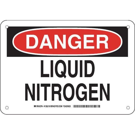 Brady Danger Sign, 7 in H, 10 in W, Plastic, Rectangle, English, 126319 126319