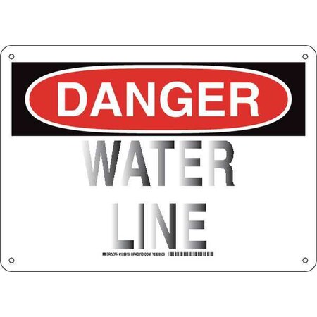 Brady Danger, Water Line, 14" W x 10" H, Rectangle, Plastic, 126916 126916