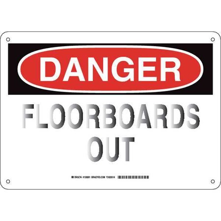 Brady Danger, Floorboards Out, 14" W x 10" H, Rectangle, Aluminum, 126891 126891