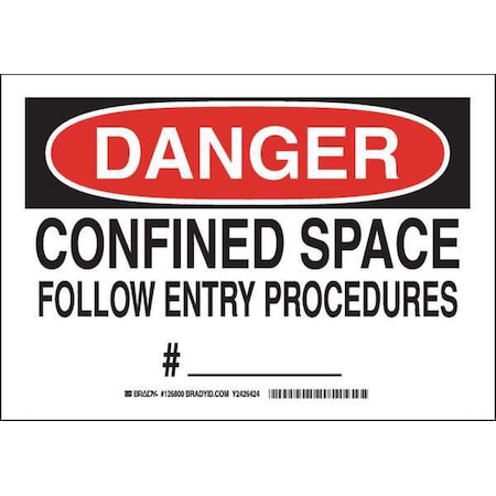 Brady Danger Sign, 7 in H x 10 in W, Polyester, Rectangle 126800