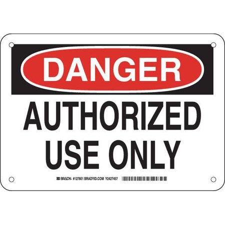 Brady Danger Sign, 7 in H, 10 in W, Plastic, Rectangle, English, 127801 127801