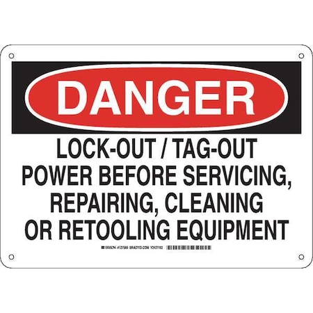 Brady Danger Sign, Aluminum, Rectangle, English 127569
