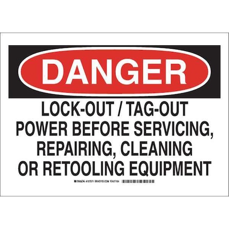Brady Danger Sign, 10 in Height, 14 in Width, Polyester, Rectangle, English 127571