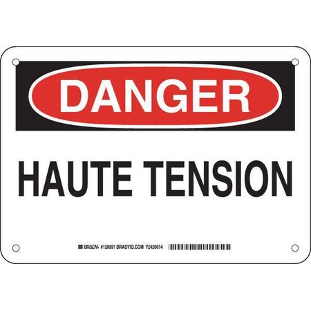 Brady Danger, Haute Tension, 10" W x 7" H, Rectangle, Plastic 126991